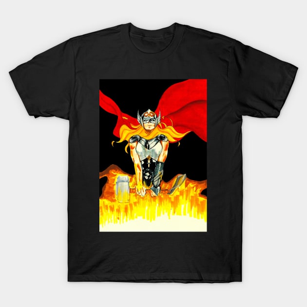 thunder goddess in fire T-Shirt by jorge_lebeau